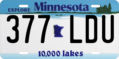 MN license plate 377LDU
