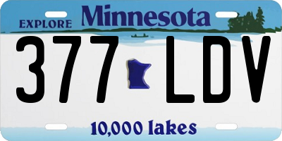 MN license plate 377LDV