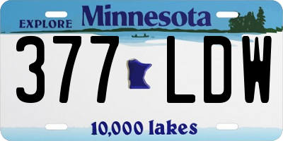 MN license plate 377LDW