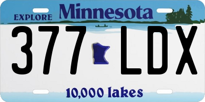 MN license plate 377LDX