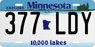 MN license plate 377LDY