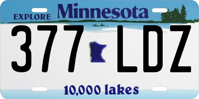 MN license plate 377LDZ