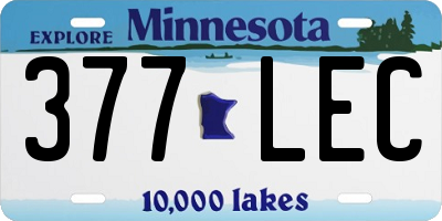 MN license plate 377LEC