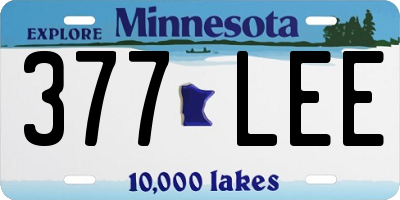 MN license plate 377LEE