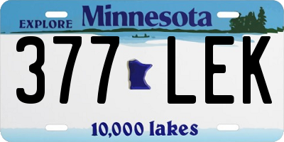 MN license plate 377LEK
