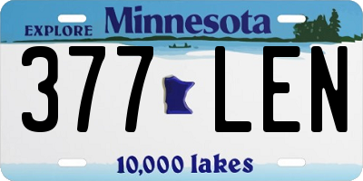 MN license plate 377LEN