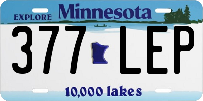 MN license plate 377LEP