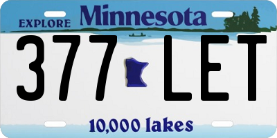 MN license plate 377LET