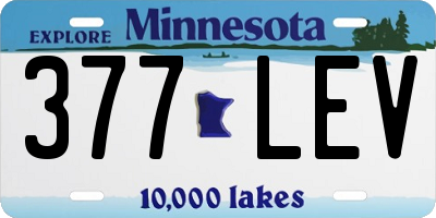 MN license plate 377LEV