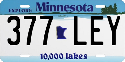 MN license plate 377LEY