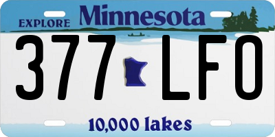 MN license plate 377LFO