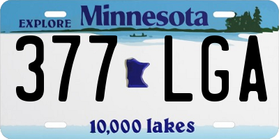 MN license plate 377LGA