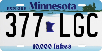 MN license plate 377LGC