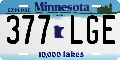 MN license plate 377LGE