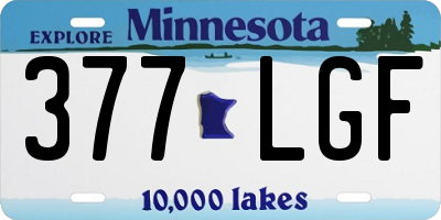 MN license plate 377LGF