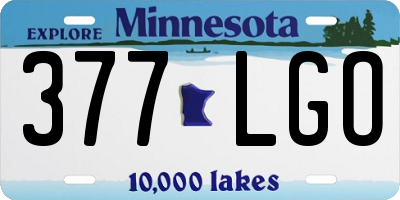 MN license plate 377LGO