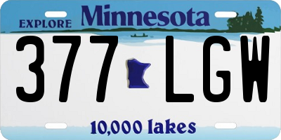 MN license plate 377LGW