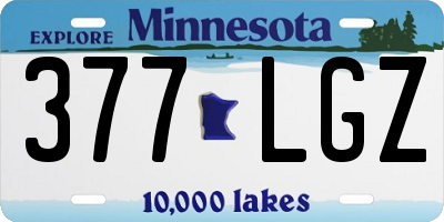 MN license plate 377LGZ