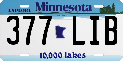 MN license plate 377LIB