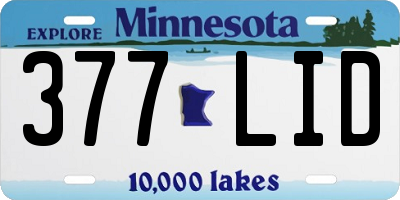 MN license plate 377LID