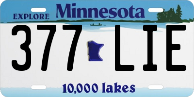 MN license plate 377LIE