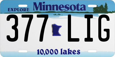 MN license plate 377LIG