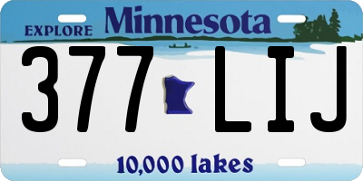 MN license plate 377LIJ