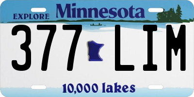 MN license plate 377LIM