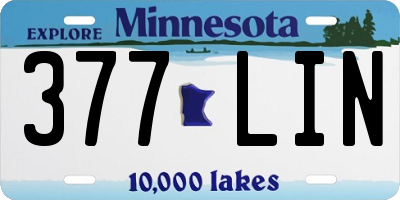 MN license plate 377LIN