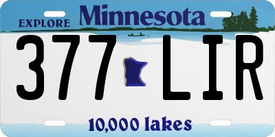 MN license plate 377LIR