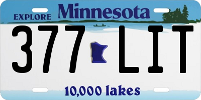 MN license plate 377LIT