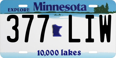 MN license plate 377LIW