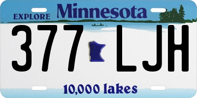 MN license plate 377LJH