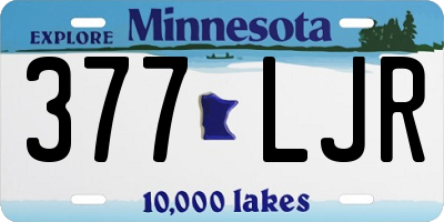 MN license plate 377LJR