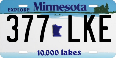 MN license plate 377LKE