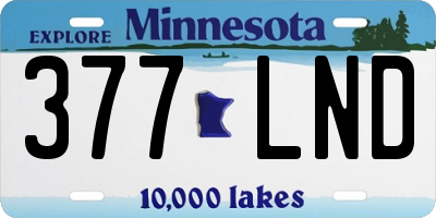 MN license plate 377LND