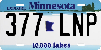 MN license plate 377LNP