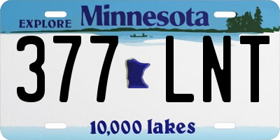 MN license plate 377LNT
