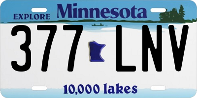 MN license plate 377LNV