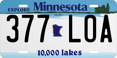 MN license plate 377LOA