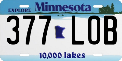 MN license plate 377LOB