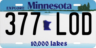 MN license plate 377LOD