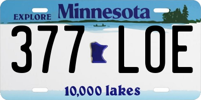 MN license plate 377LOE