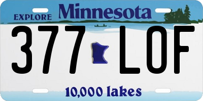 MN license plate 377LOF