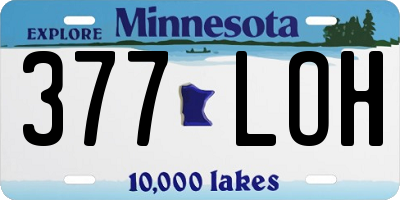 MN license plate 377LOH