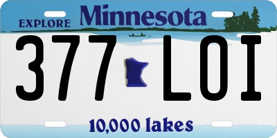 MN license plate 377LOI