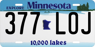 MN license plate 377LOJ