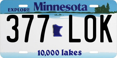 MN license plate 377LOK