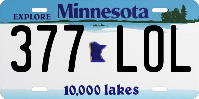 MN license plate 377LOL