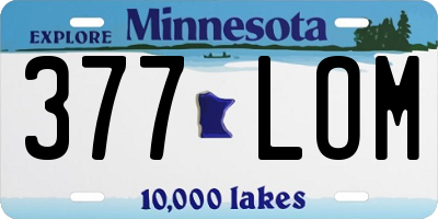 MN license plate 377LOM